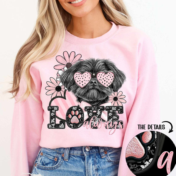 Love always black shih tzu (TTD) 80877 DTF transfer