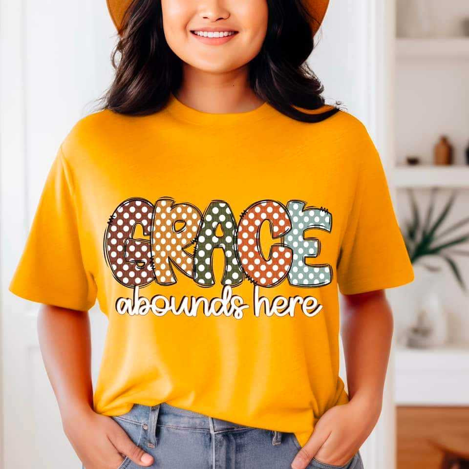 Grace abounds here polka dots 52822 DTF transfer