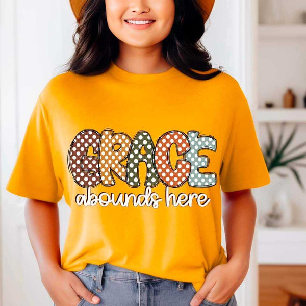 Grace abounds here polka dots 52822 DTF transfer