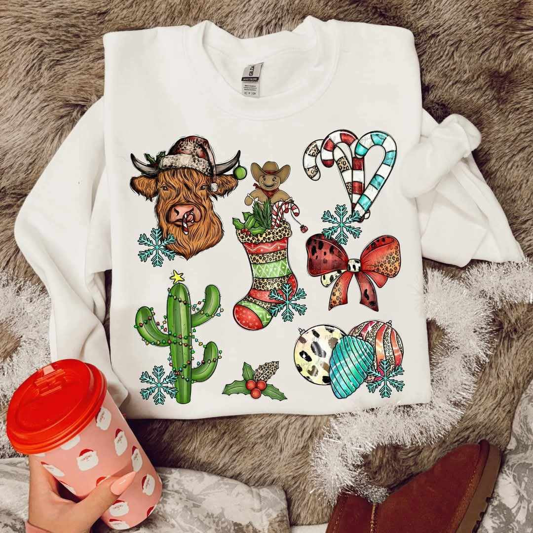 Western Christmas collage (VIRGO) 73685 DTF transfer