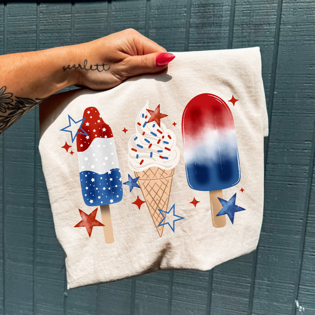 Red white and blue ice cream (CSC) DTF Transfer