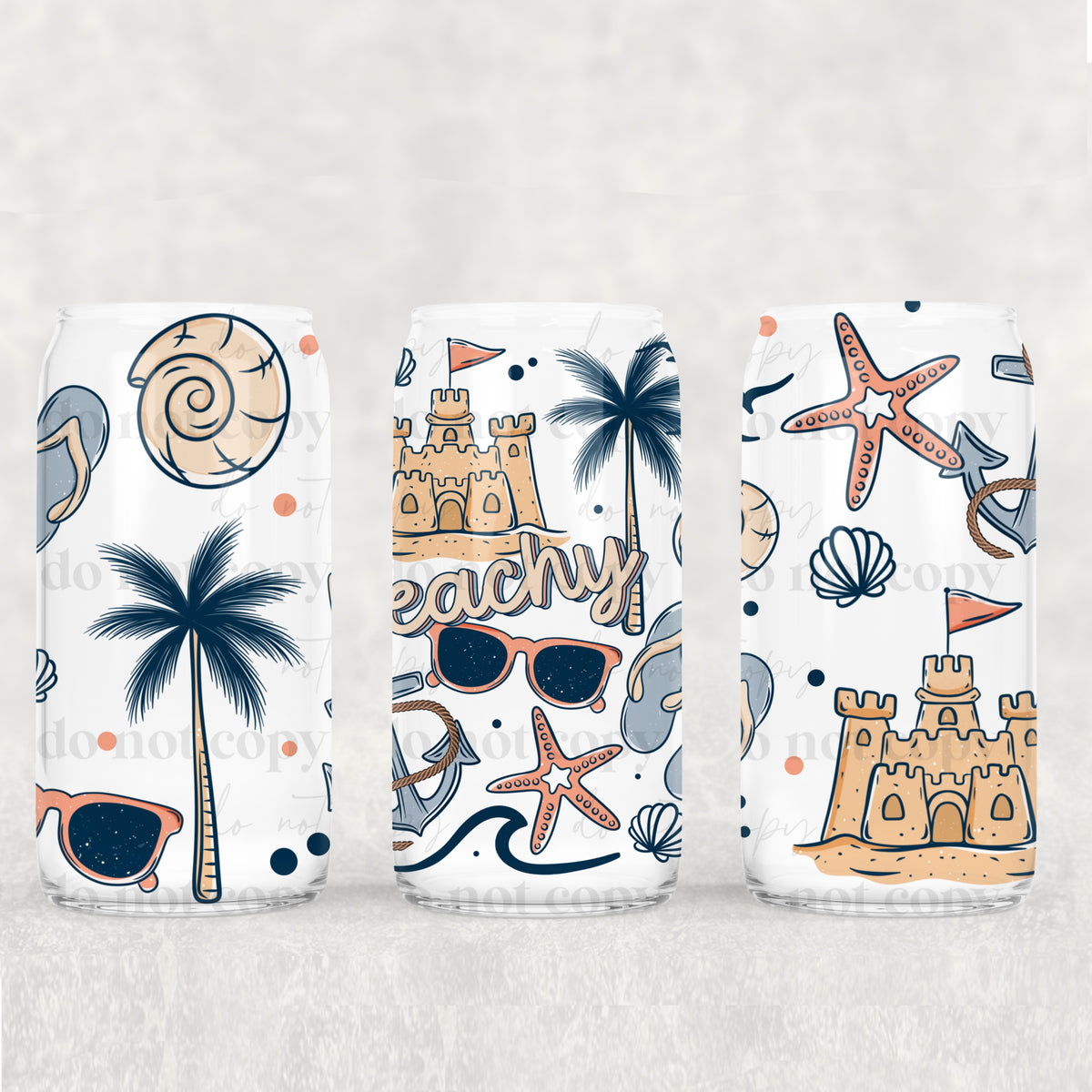 Beach with sandcastle (CSC) UV DTF WRAP