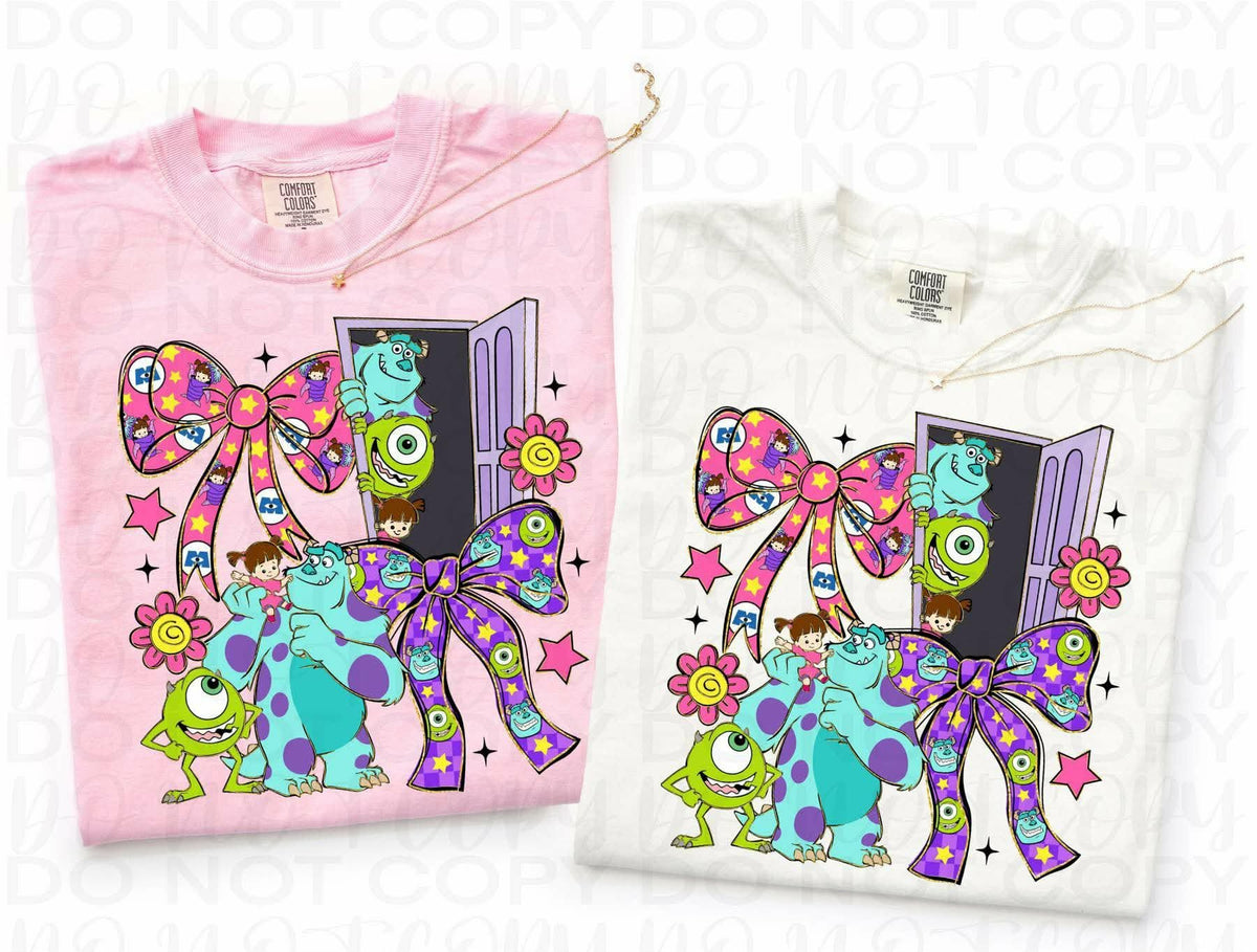 Monsters with bows DTF Transfer
