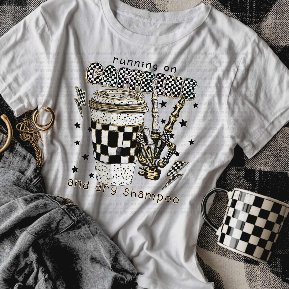 Caffeine and Dry Shampoo (REVEL) DTF Transfer