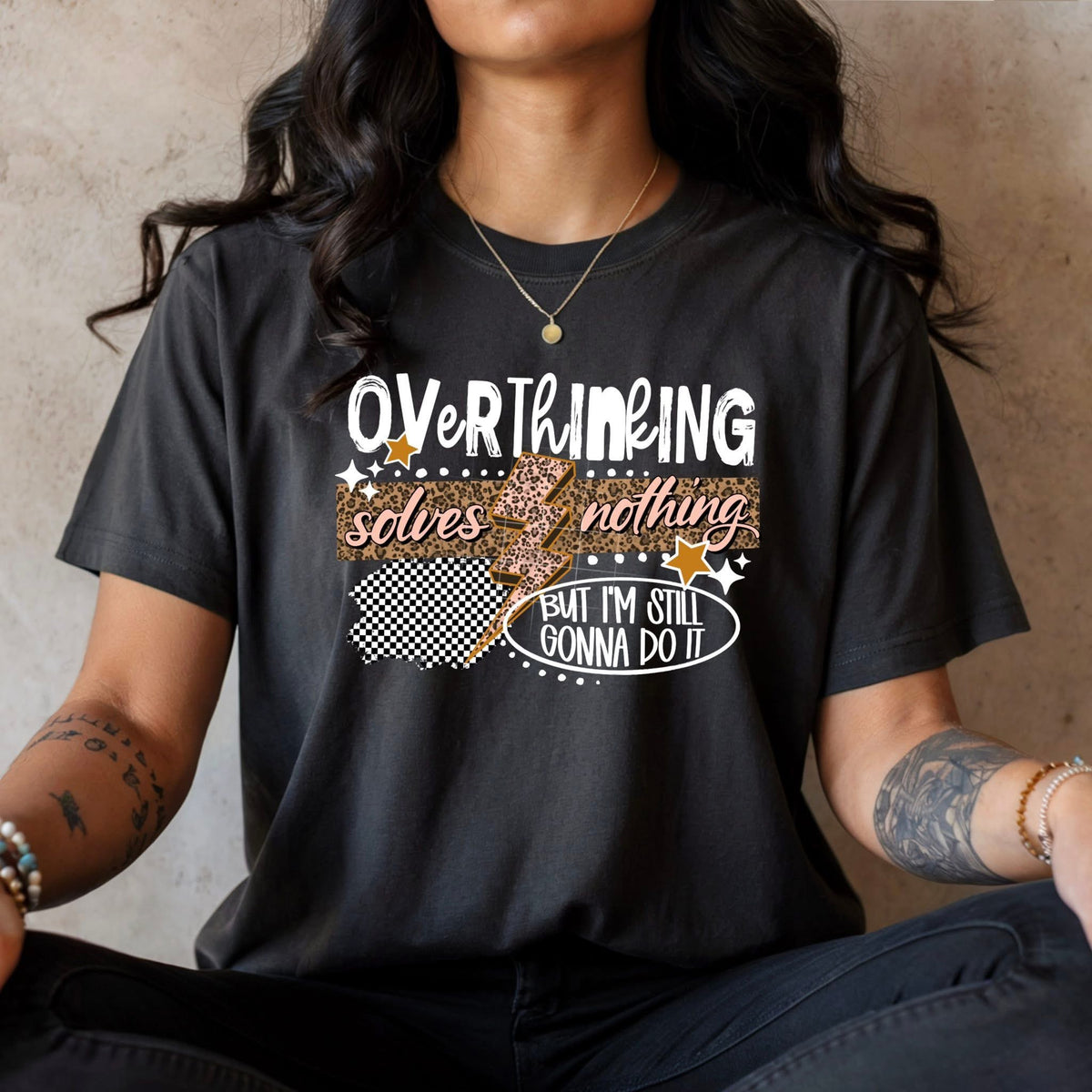 Overthinking solves nothing (white) CSC DTF Transfer