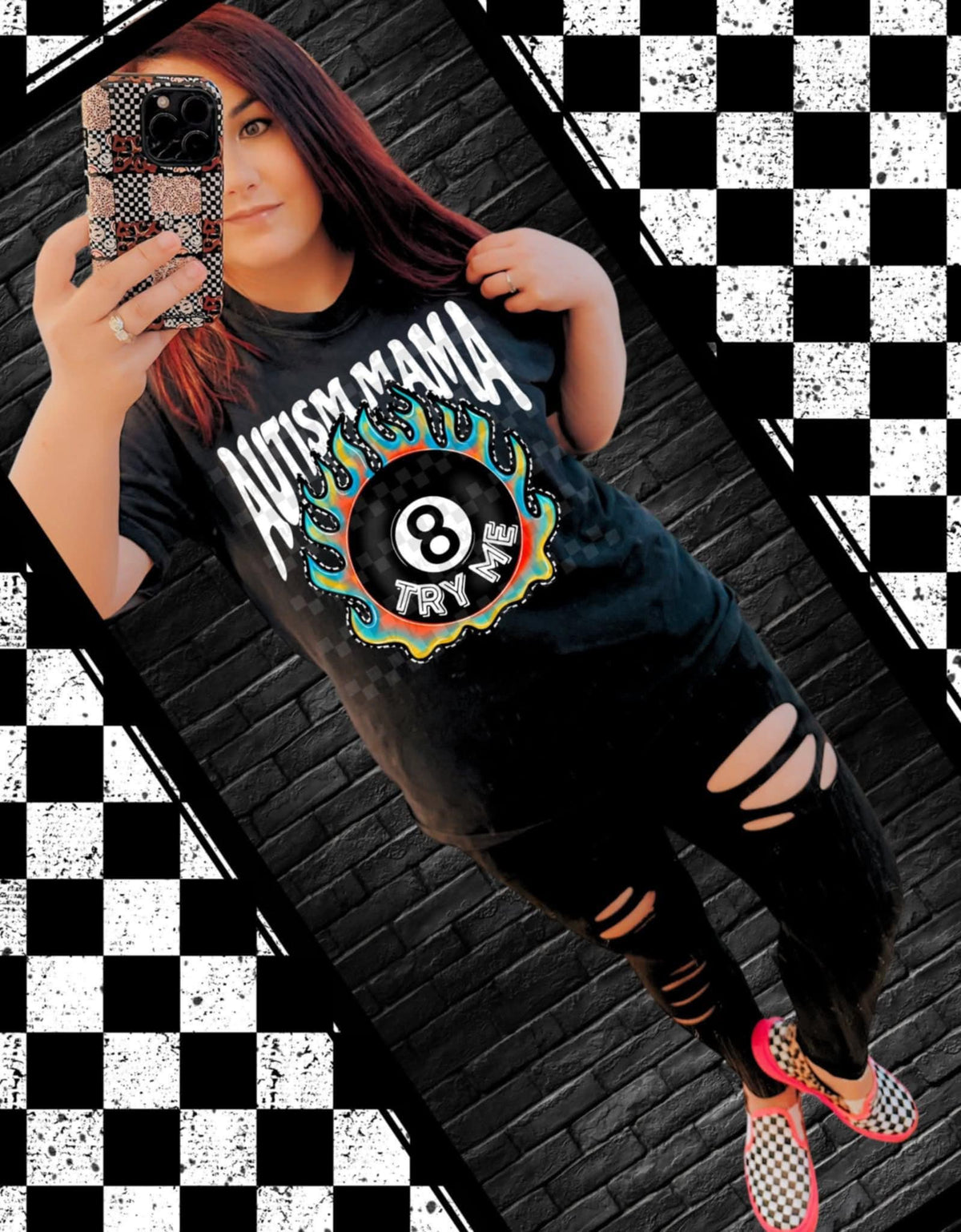 Autism mama try me white font (Texan) 109325 DTF transfer
