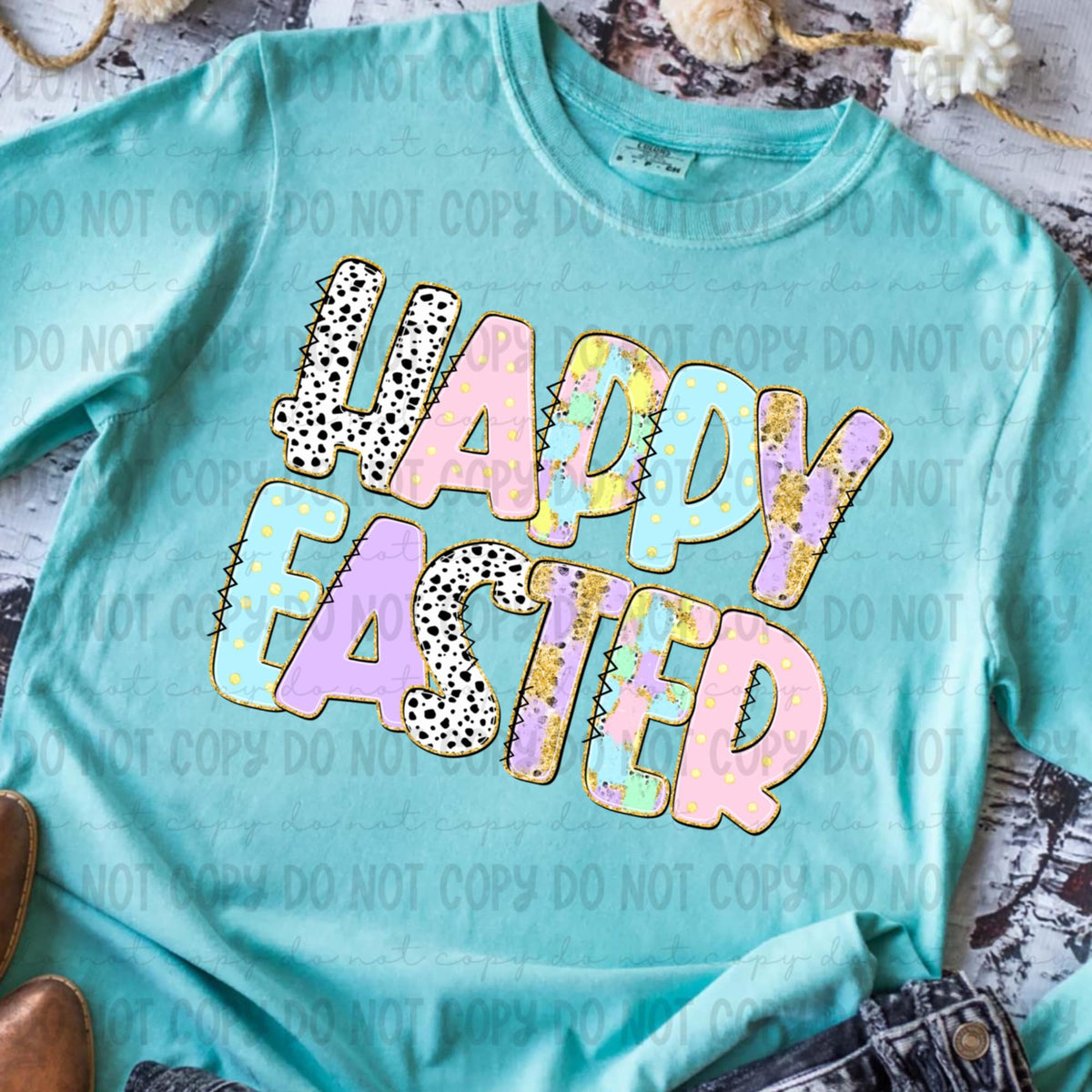 Happy easter pastel (REVEL) 91232 DTF transfer