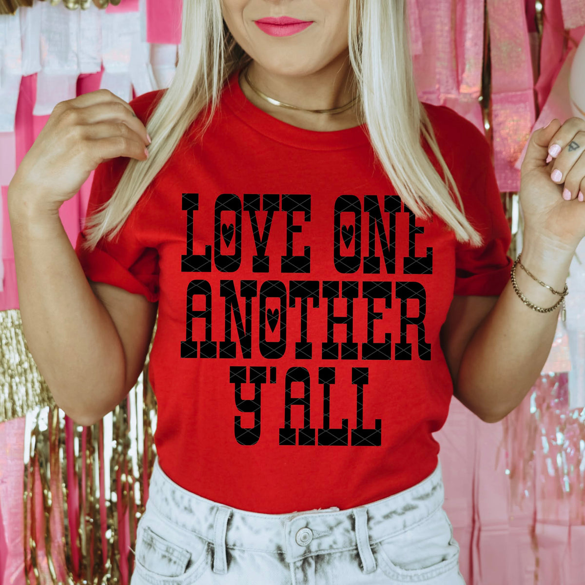 Love one another yall BLACK (SDD) DTF transfer
