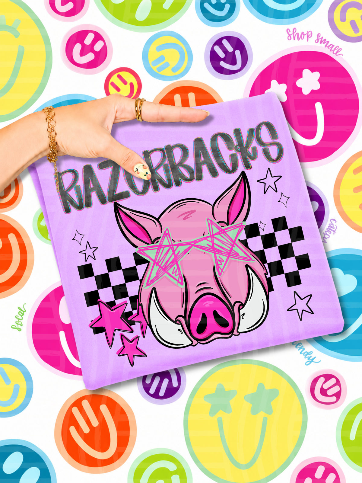 razorbacks starry eyed checks (CAPLINGER) DTF Transfer