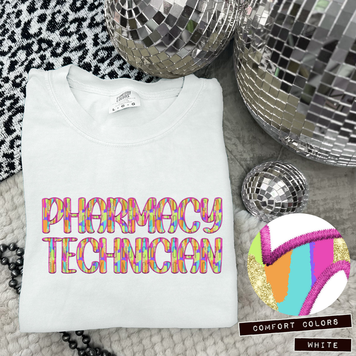 Pharmacy Technician Juneberry Brushstrokes (Caplinger) DTF transfer