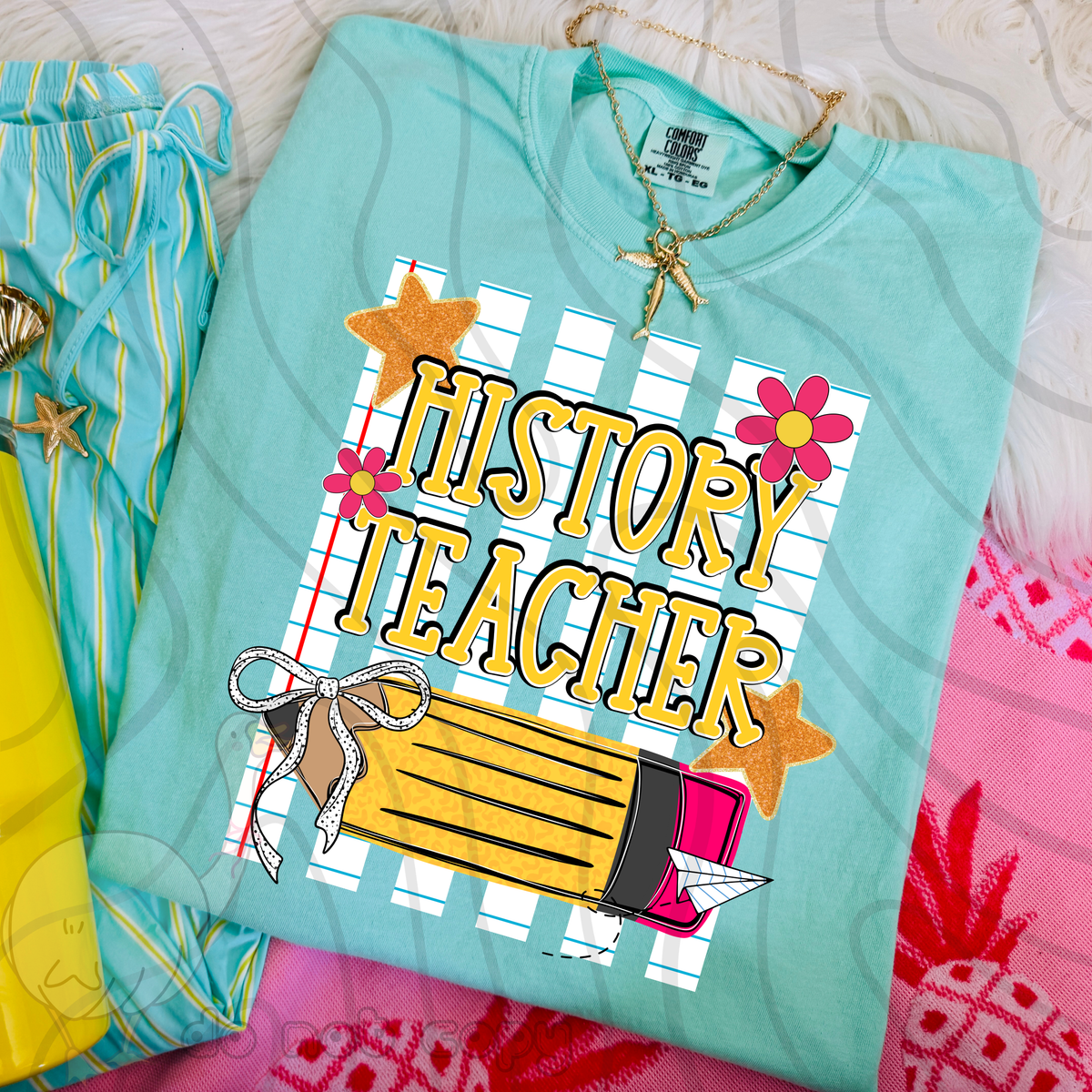 History teacher pencil stripes (DKD) DTF Transfer