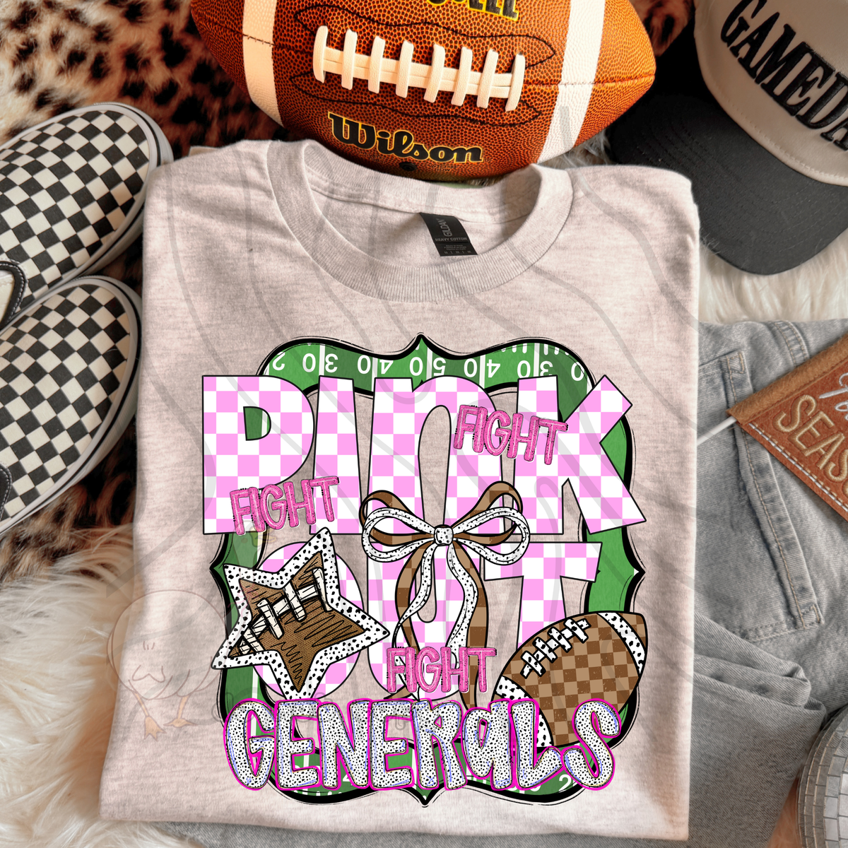 Generals fight fight fight pink out (DKD) DTF transfer