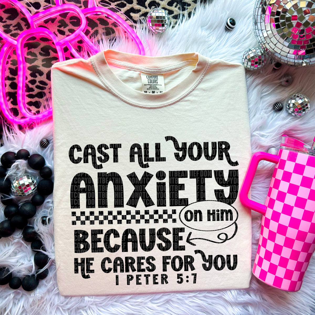 Cast all your anxiety because he cares for you 97569 DTF transfer