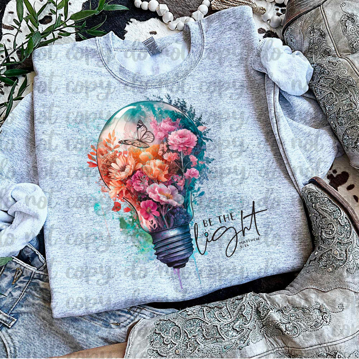 Be the light floral light bulb (vintage) 60743 DTF transfer