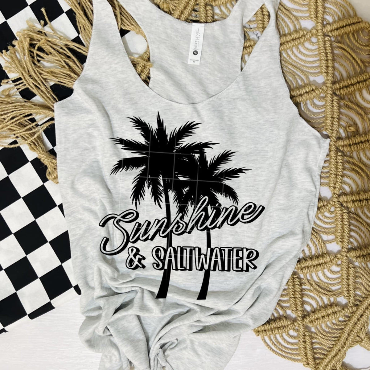 Sunshine & saltwater black palm (CSC) 99350 DTF transfer