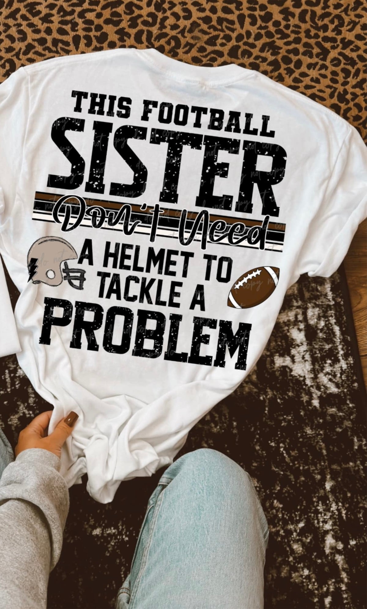This football sister don’t need a helmet to tackle a problem (VIRGO) 94479 DTF transfer
