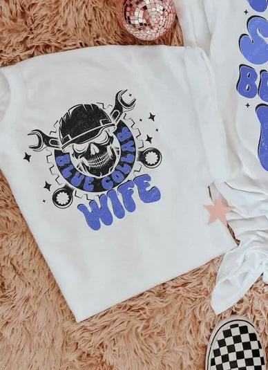 Blue collar wife 98665 DTF transfer