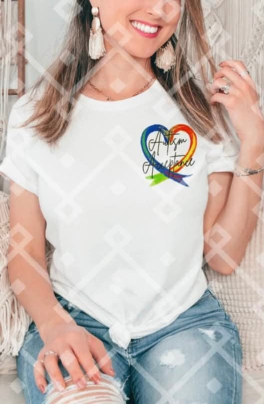 Fearfully and wonderfully made autism heart pocket 92148 DTF transfer