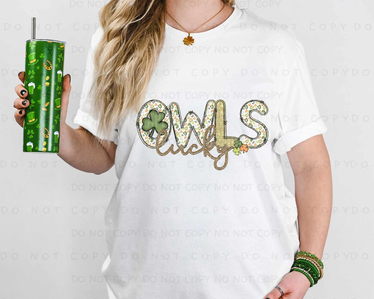 Lucky owls st Patrick patterns (caplinger) 82479 DTF transfer