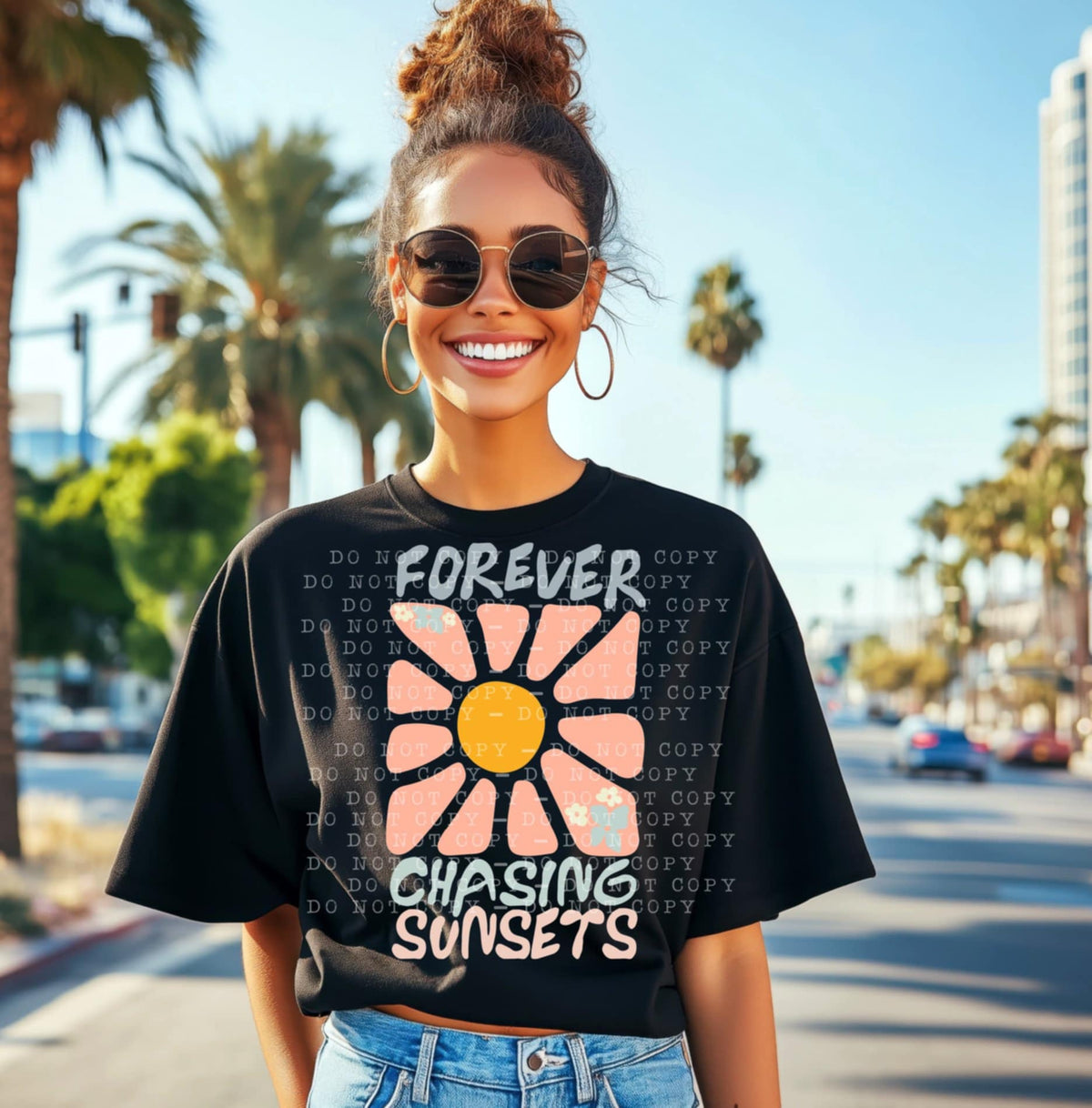 Forever chasing sunsets 107307 DTF transfer