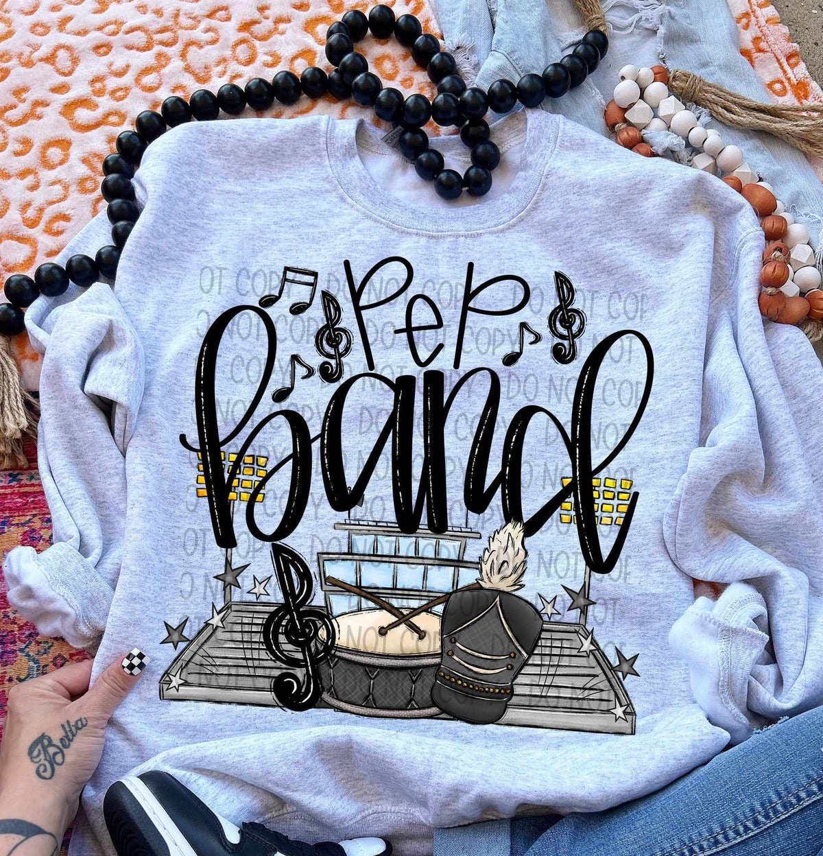 Pep band black drums (SW) 58434 DTF transfer