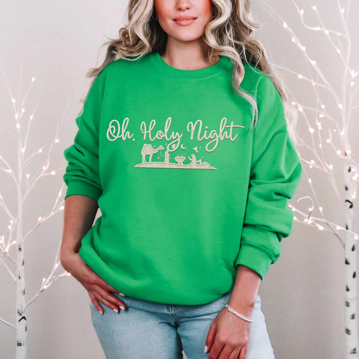 Oh holy night ivory embroidery (HW) 67106 DTF transfer