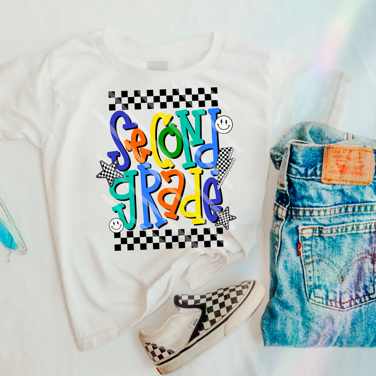 Second Grade boy colors with doodles (saved) 114439 DTF transfer