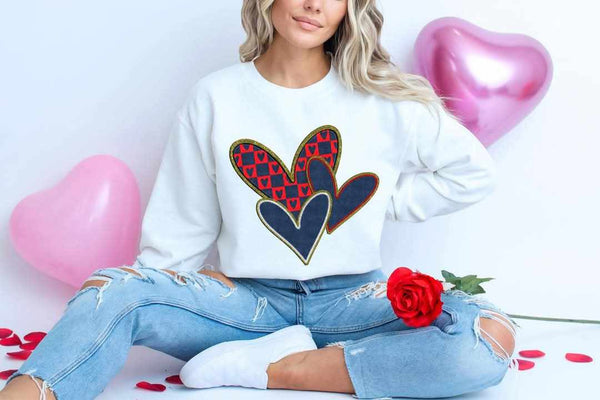 Red and black valentine hearts (C’s) 73723 DTF transfer