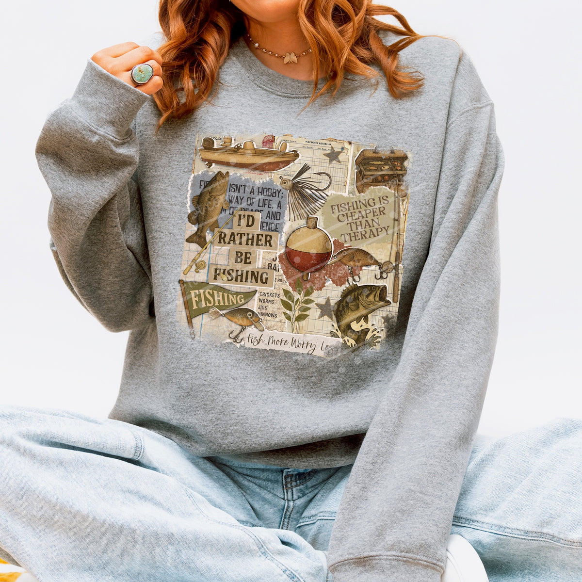 Fishing collage (scarlow) DTF Transfer