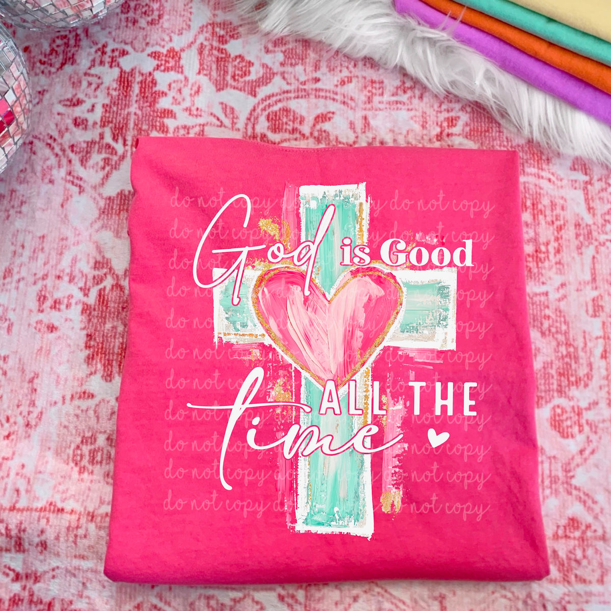 God is good all the time cross (white words) 117521 DTF TRANSFER