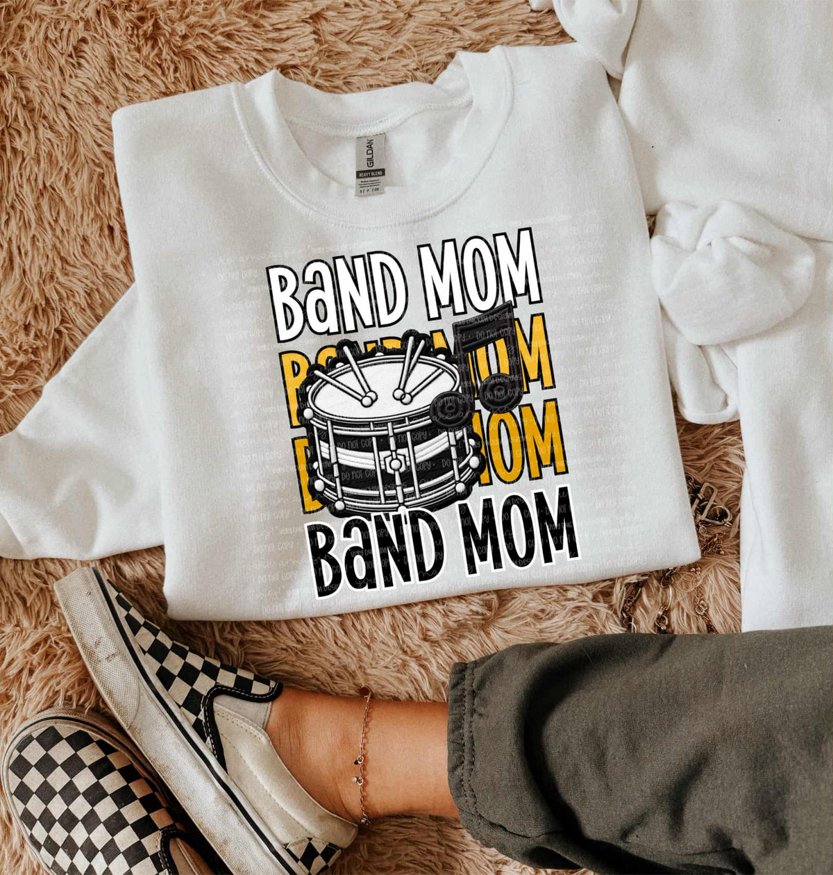 Band Mom Yellow DTF transfer