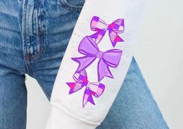 Pray purple bow sleeve 67795 DTF transfer