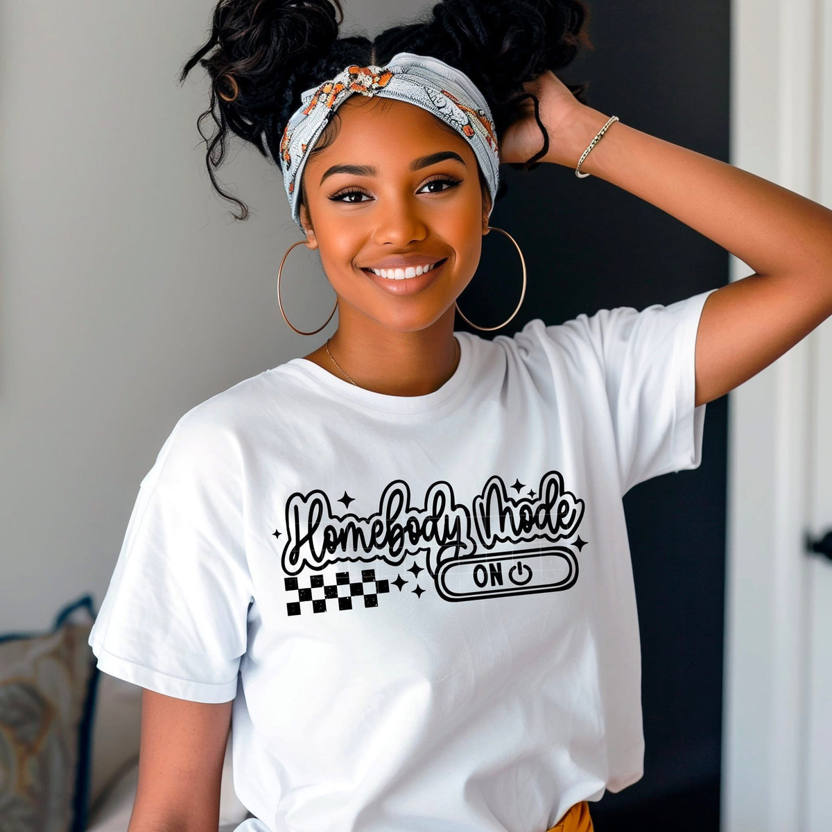 Homebody Mode Outline BLACK (CSC) DTF transfer