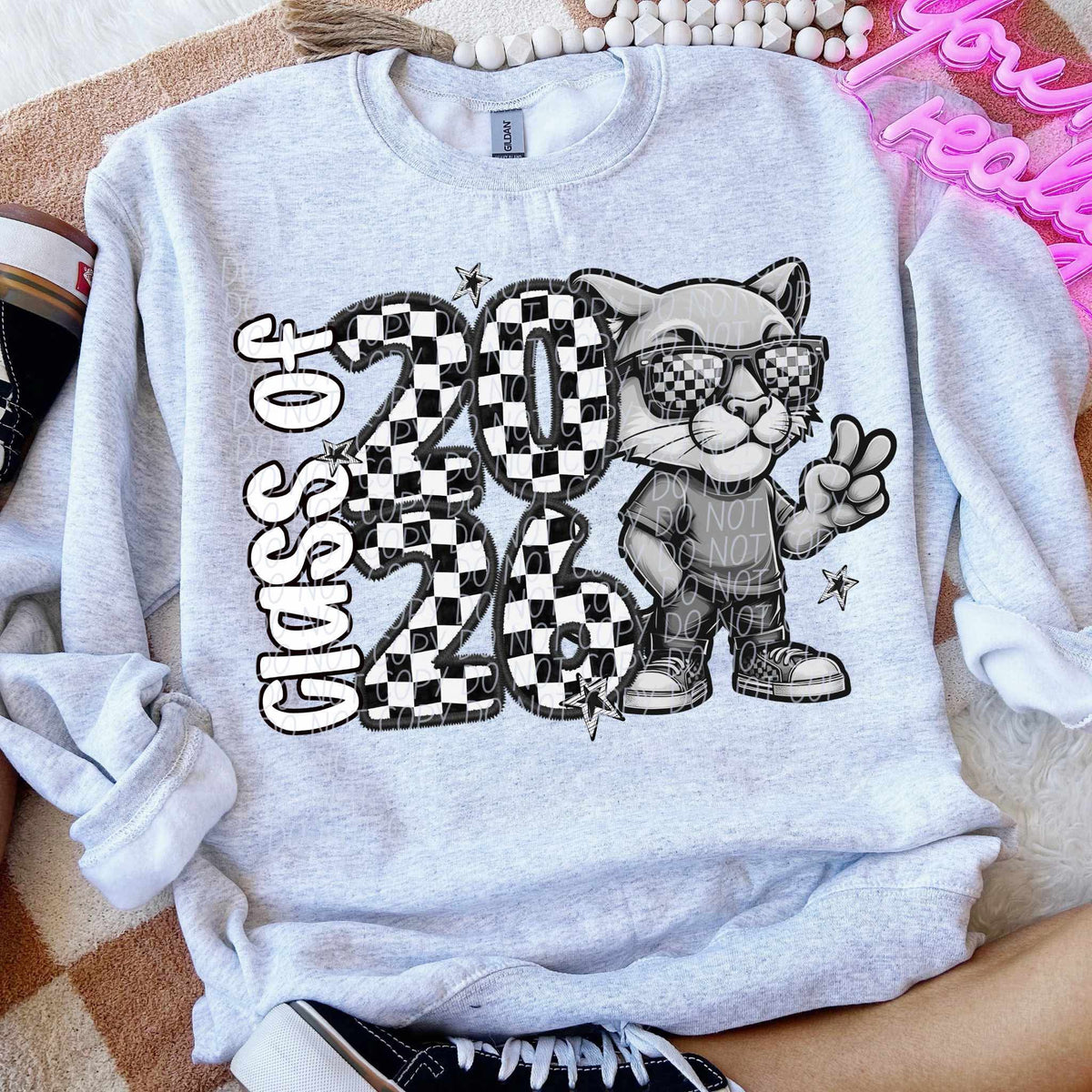 Class of 2026 checkered Cougars city DTF transfer