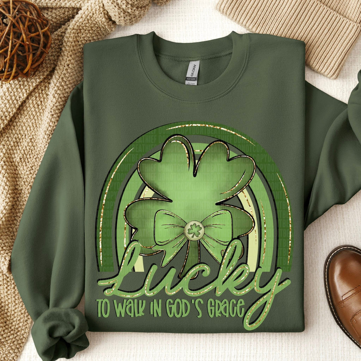 Lucky to walk in gods grace (SDD) DTF transfer