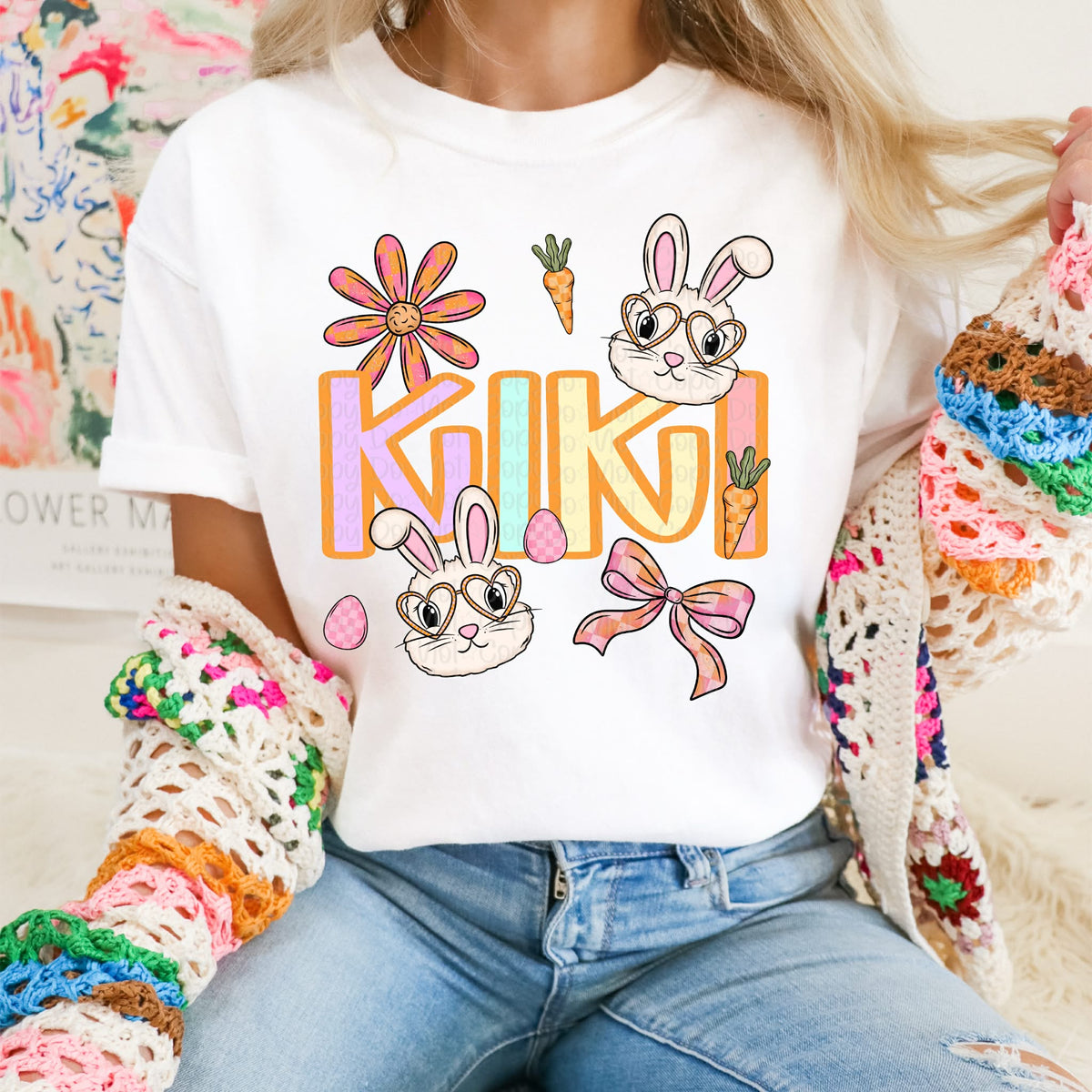 Kiki bunnies and flowers (Virgo) DTF Transfer