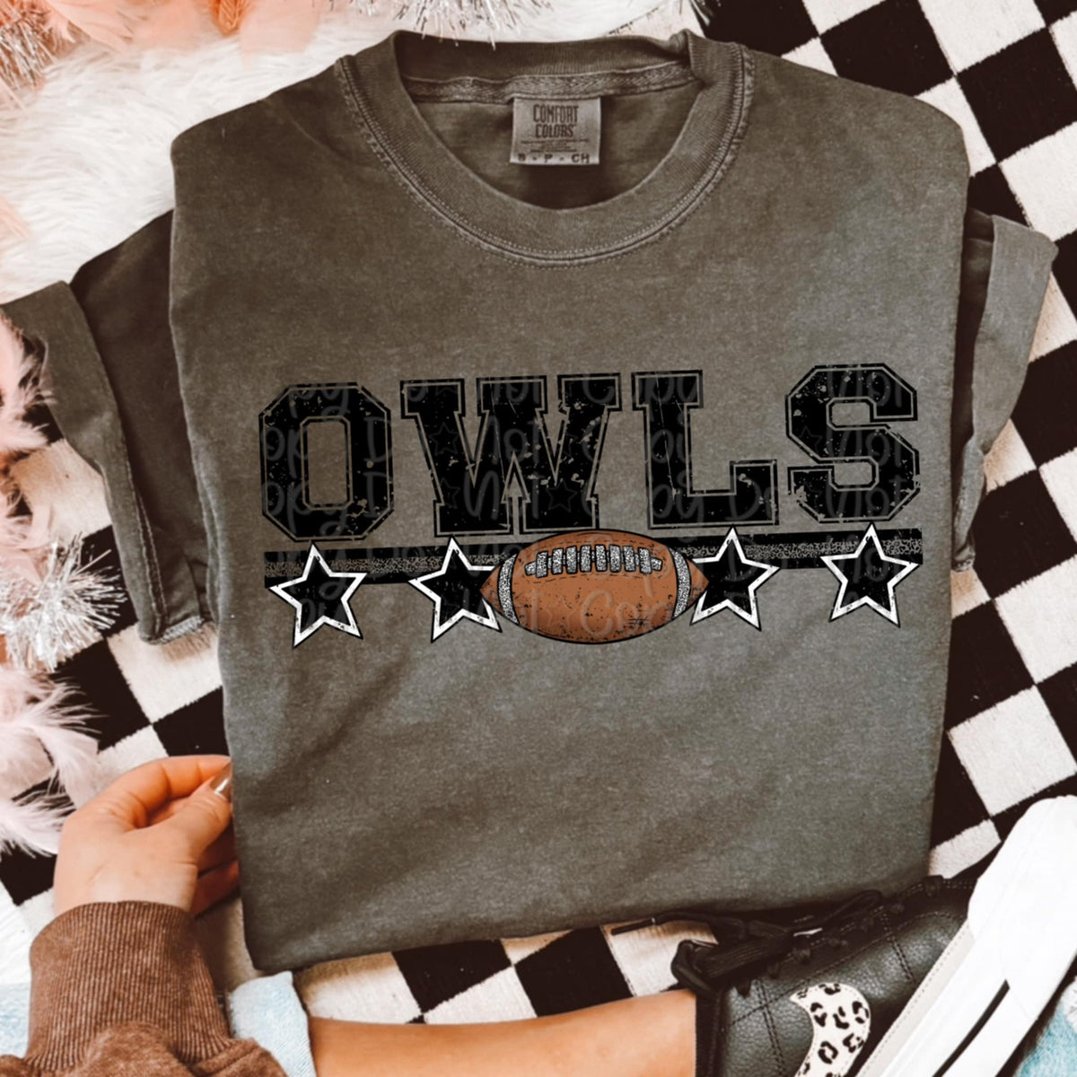 Owls stars and football (Virgo) 109918 DTF transfer