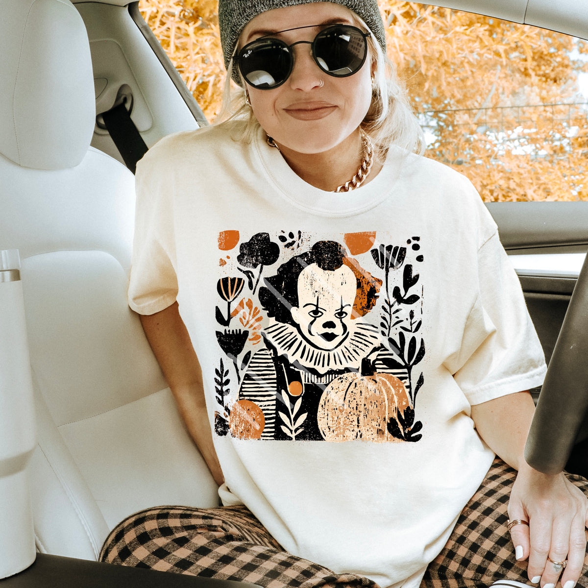 Abstract Florals Clown 110840 DTF transfer