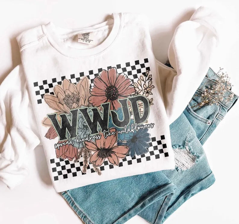 WWJD flowers 98615 DTF transfer