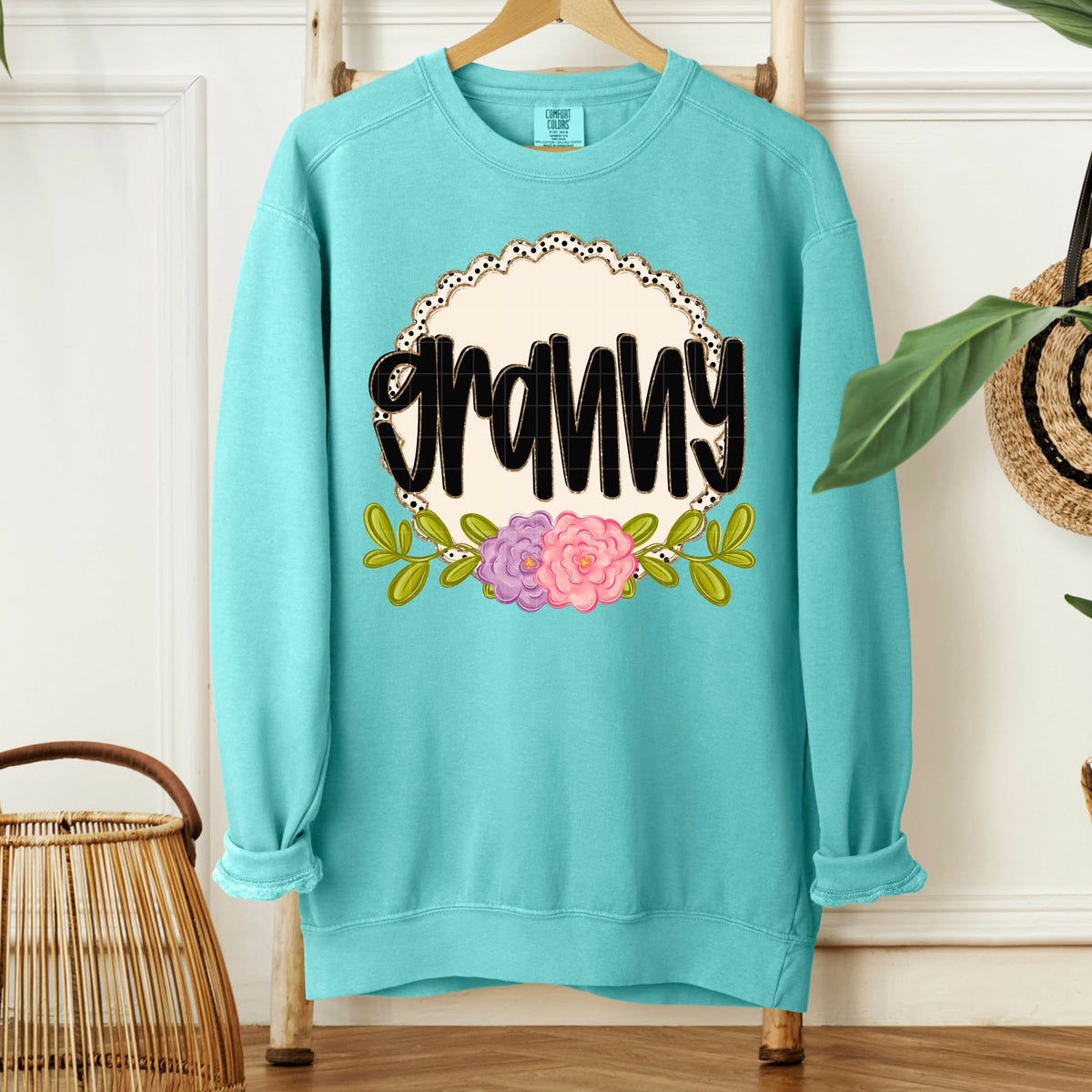 Granny circle and flowers (SDD) DTF Transfer