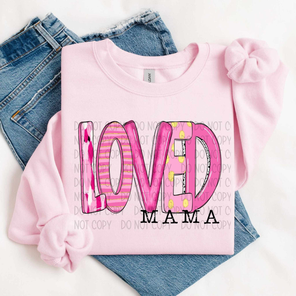 Loved mama pink (SWD) 79575 DTF transfer