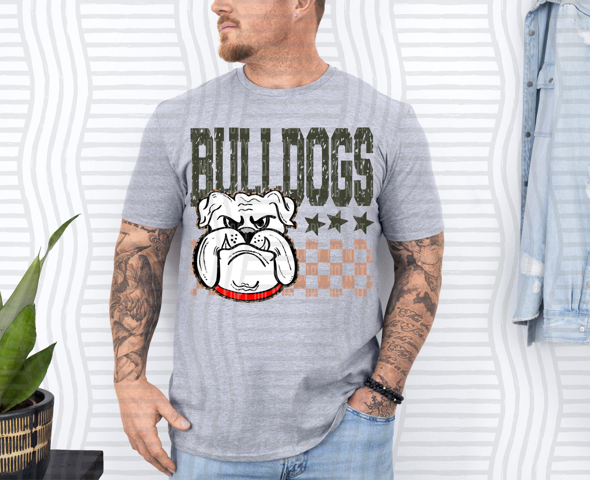 White Bulldog Tan Checker (Caplinger) DTF Transfers