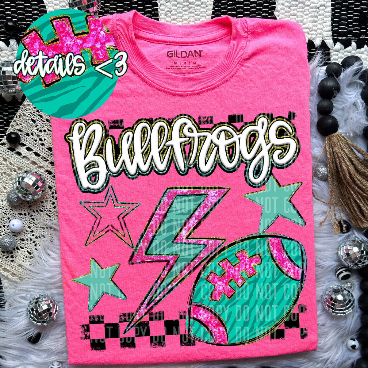 Bullfrogs Rainbow Football (Caplinger) 97445 DTF transfer