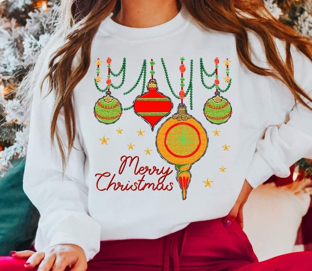 Merry Christmas ornaments (S&G) 58733 DTF transfer