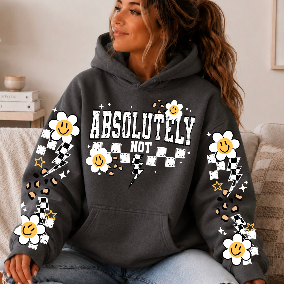 Absolutely not flowers (front only) (white) (CSC) DTF Transfer