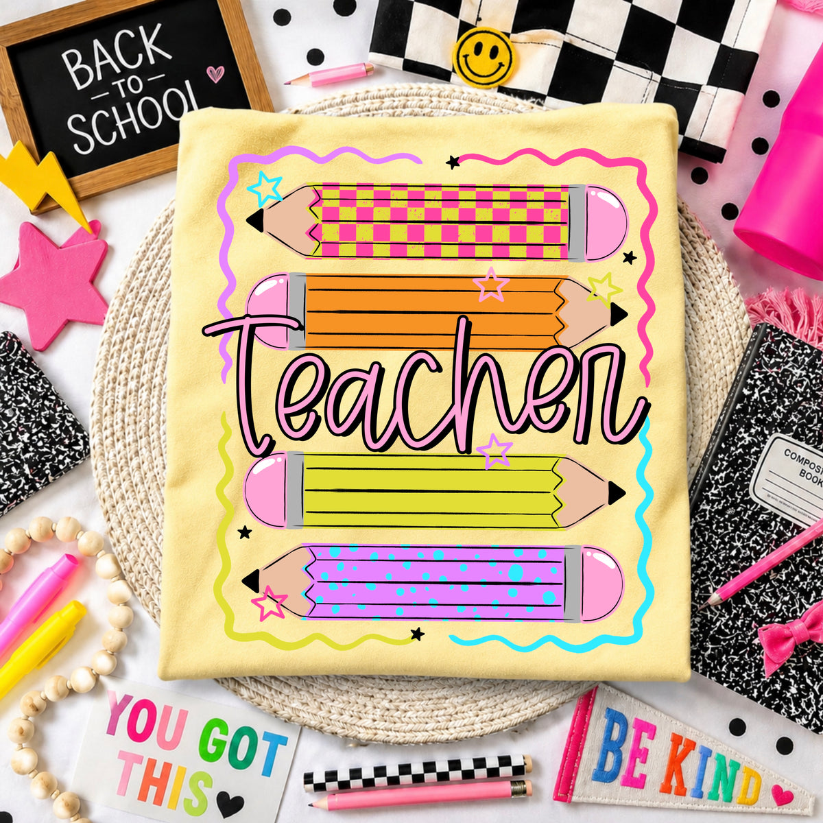 Teacher colorful pencils (CSC) DTF Transfer