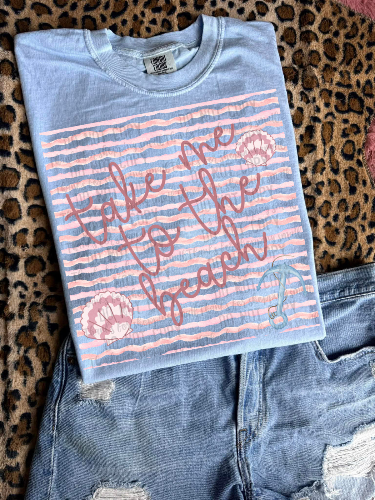 Take me to the beach seashells (Ink) DTF Transfer