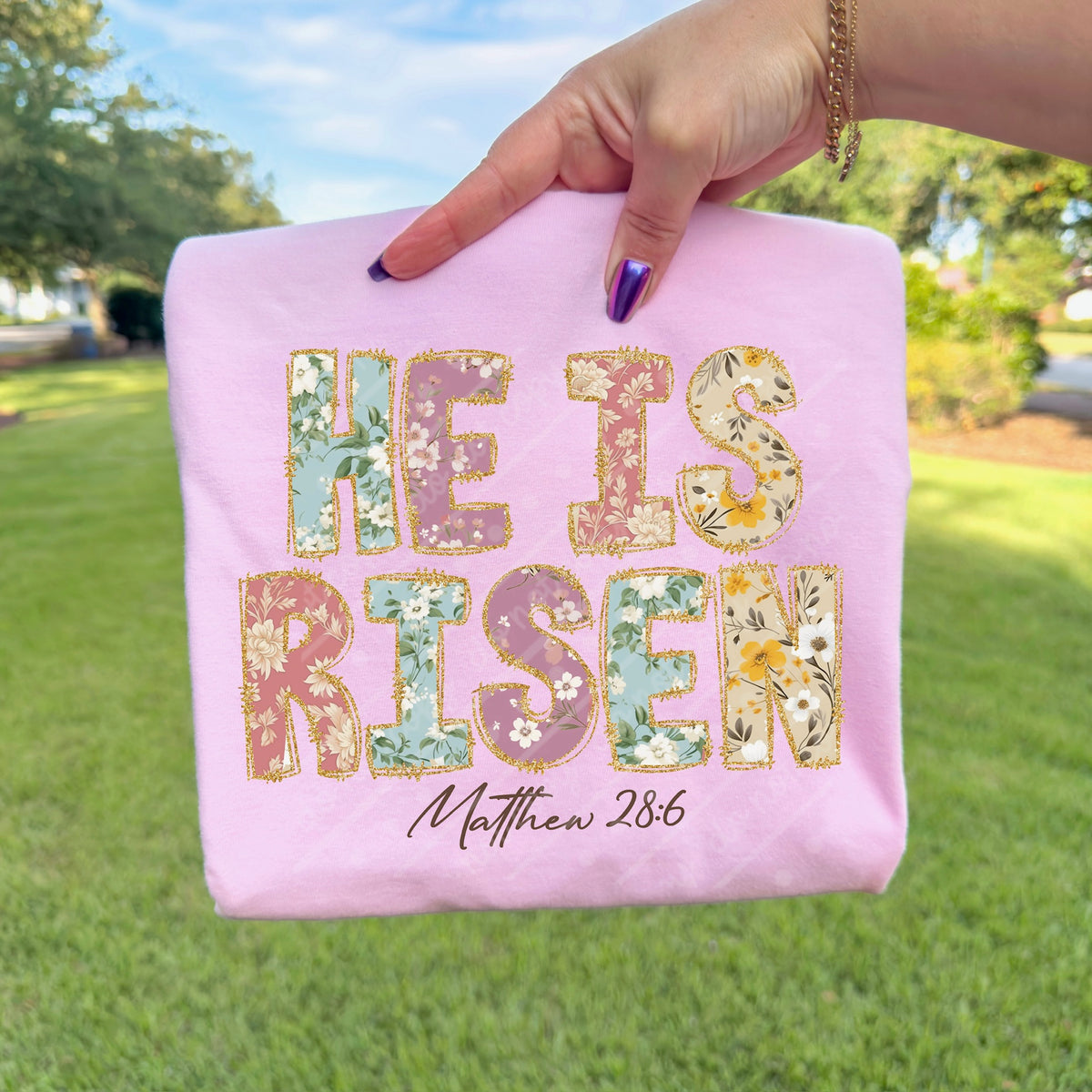 He is risen floral letters DTF Transfer
