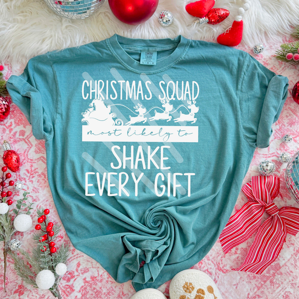 Most likely to shake every gift WHITE (SDD) 115093 DTF transfer