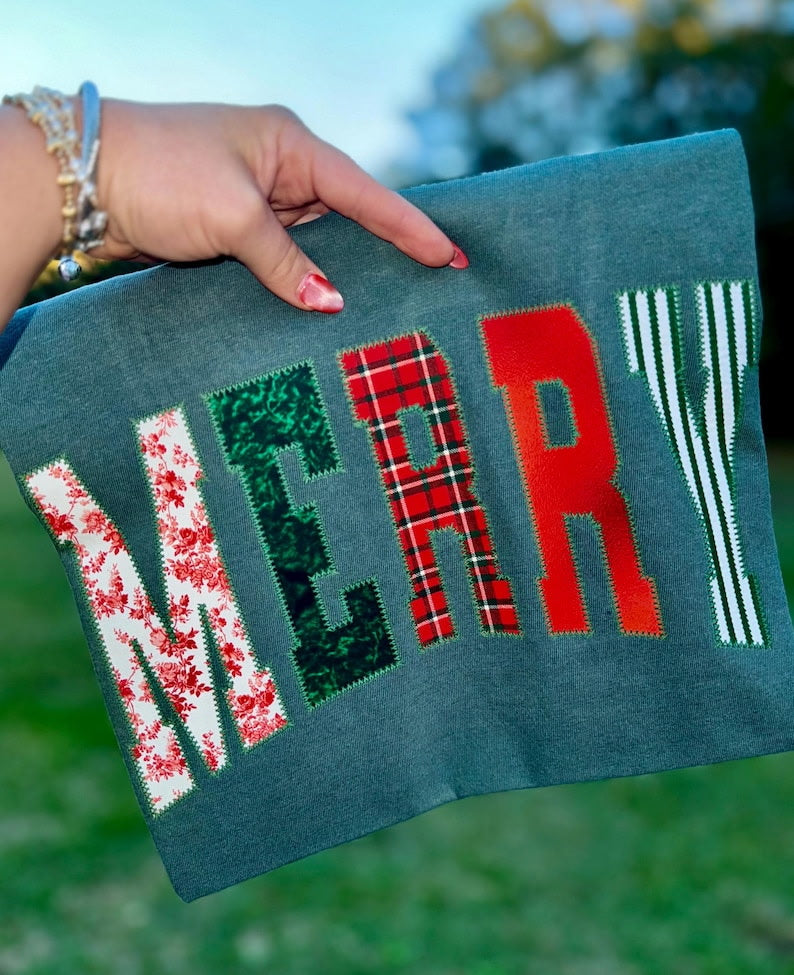 Merry Floral plaid and stripes 117237 DTF Transfer